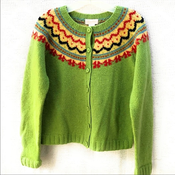 Brooks Brothers Boys Wool-Blend Cardigan S Green